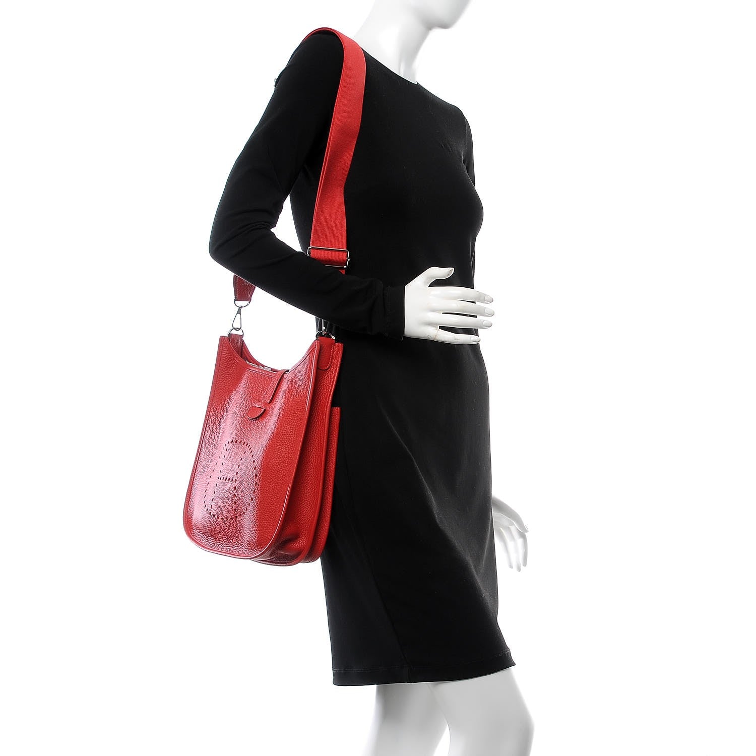 Hermes Taurillon Clemence Evelyne III PM Rouge Casaque 2 of 8