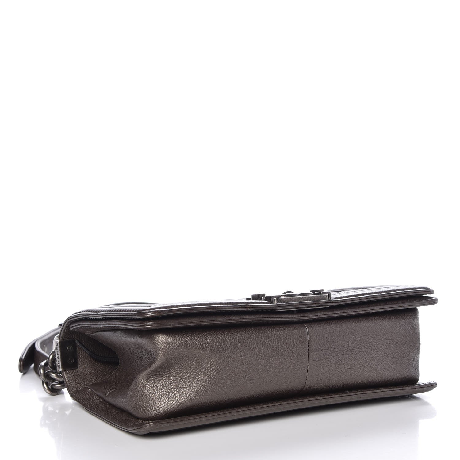 Chanel Metallic Calfskin Quilted Medium Boy Flap Dark Silver 4 of 8