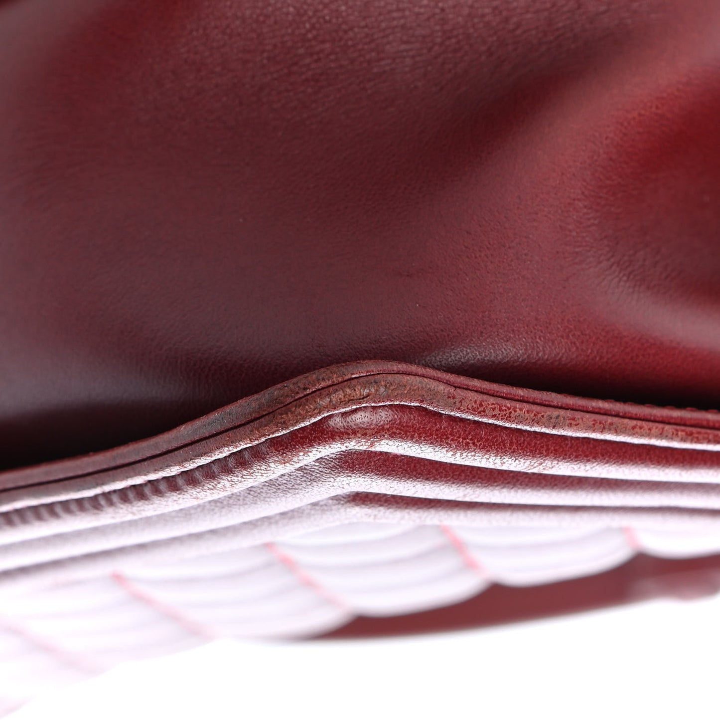 Lambskin Quilted Medium Boy Flap Burgundy
