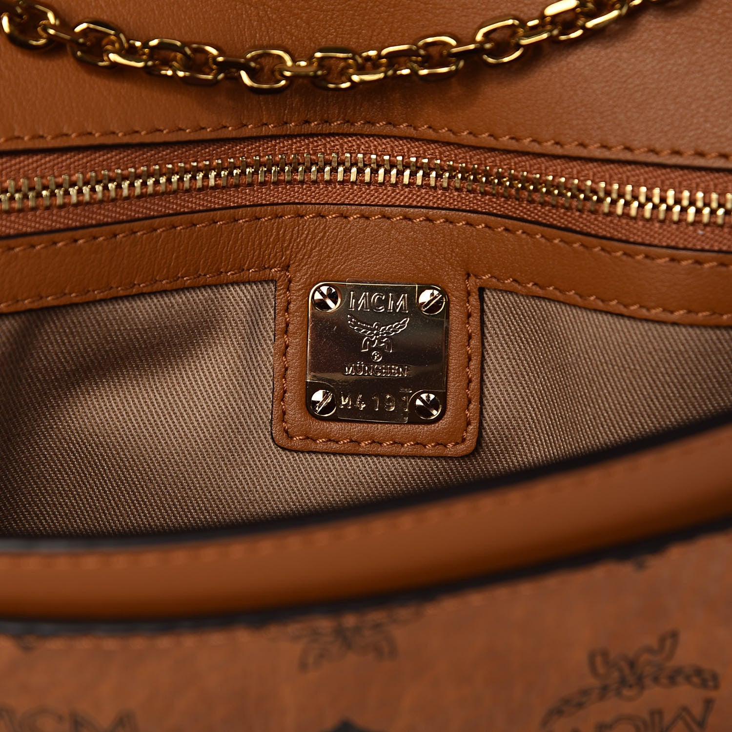 MCM Visetos Medium Patricia Wallet On Chain Cognac 6 of 9