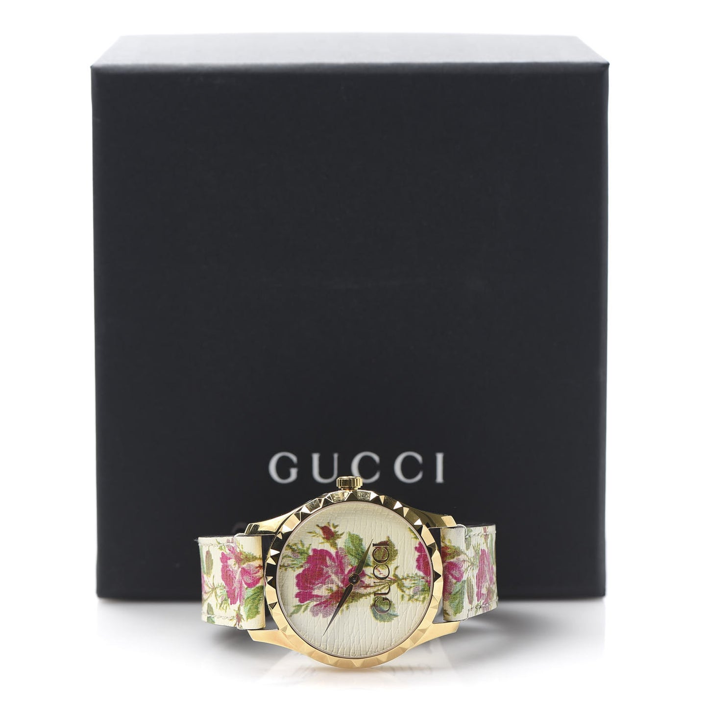 Stainless Steel Calfskin 38mm G-Timeless Floral Quartz Watch Ivory