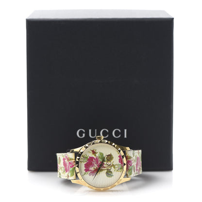 Gucci Stainless Steel Calfskin 38mm G-Timeless Floral Quartz Watch Ivory 9 of 9