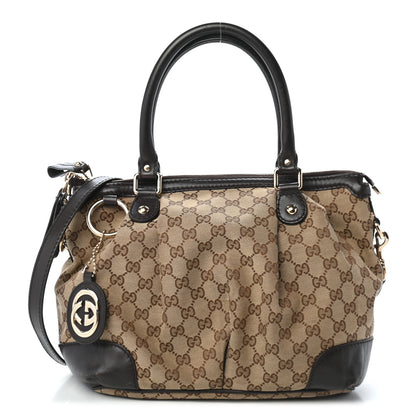 Gucci Monogram Medium Sukey Top Handle Dark Brown 1 of 9