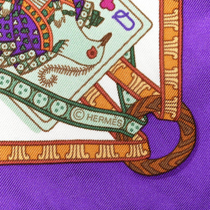 Hermes Silk Twill Dame de Coeur Pocket Square Scarf 4 of 5