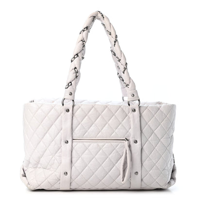 Chanel Distressed Lambskin Vintage Ligne Lady Braid XL Tote White 1 of 5