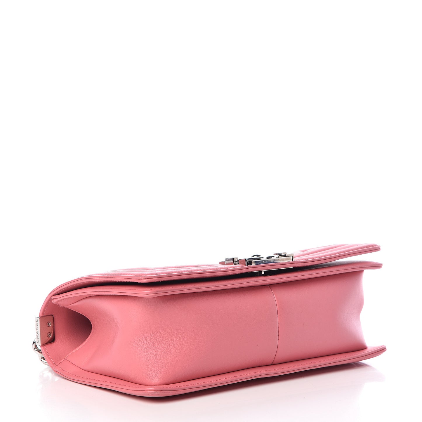 Calfskin Chevron Quilted Medium Boy Flap Pink