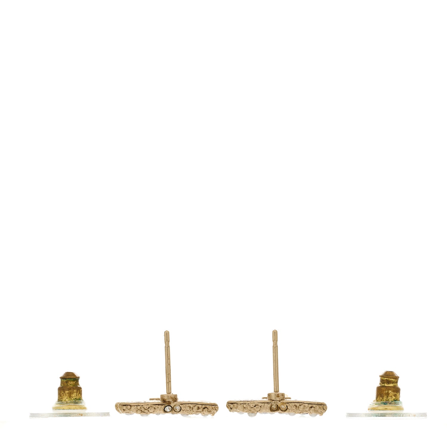 Chanel Pearl Crystal CC Earrings Gold 3 of 5