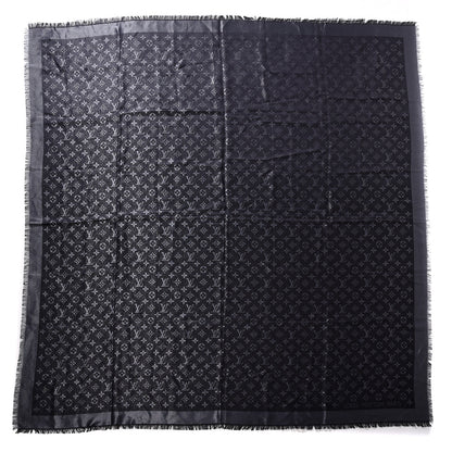 Louis Vuitton Silk Lurex Wool So Shine Monogram Shawl Black 1 of 4