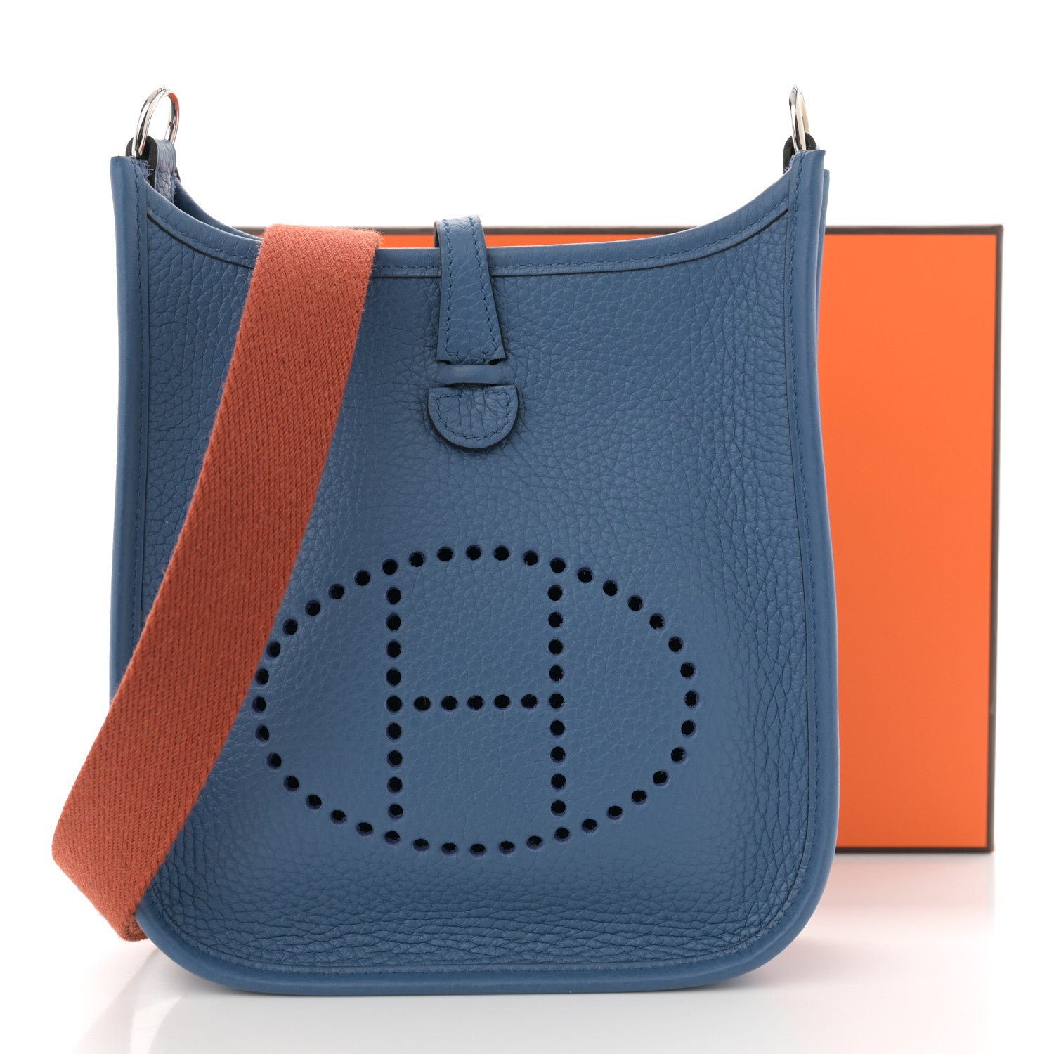 Hermes Taurillon Clemence Amazone Evelyne TPM Bleu Agate Cuivre 11 of 11