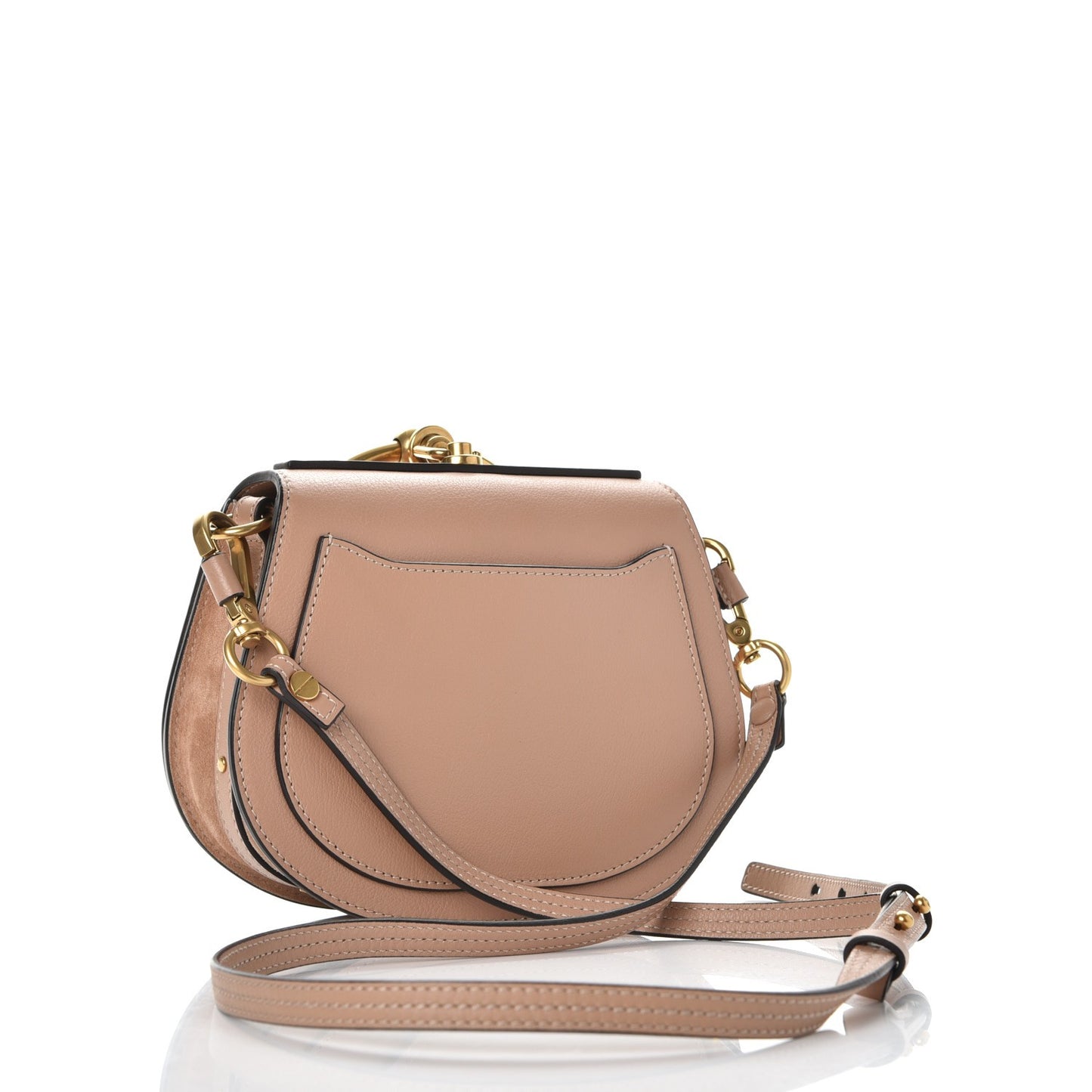 Calfskin Suede Small Nile Bracelet Bag Biscotti Beige