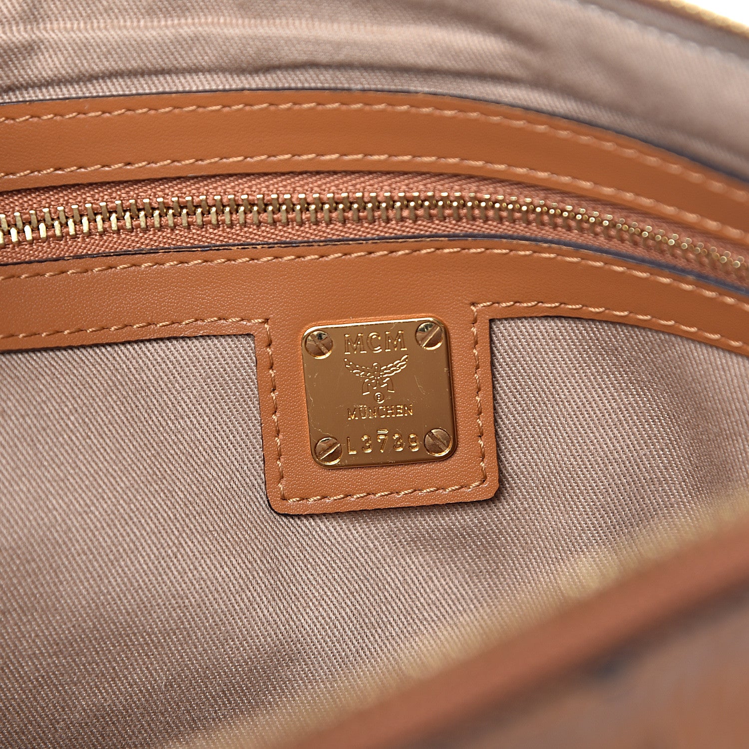 MCM Visetos Rabbit Crossbody Pouch Cognac 6 of 11