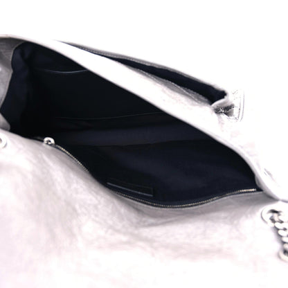 Saint Laurent Crinkled Calfskin Matelasse Monogram Large Niki Chain Satchel Fog 8 of 11