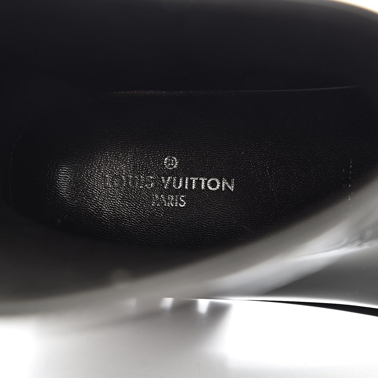 Rubber Embossed Monogram Drops Flat Half Boots 40 Black