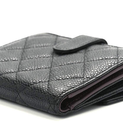 Chanel Caviar Quilted Compact French Flap Wallet Black 14 of 15