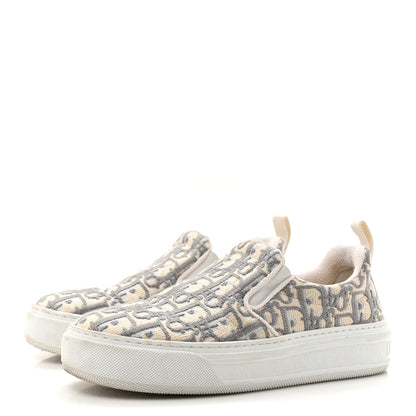 Christian Dior Canvas Oblique Embroidered Womens Solar Slip On Sneakers 35.5 Grey Stone 4 of 10