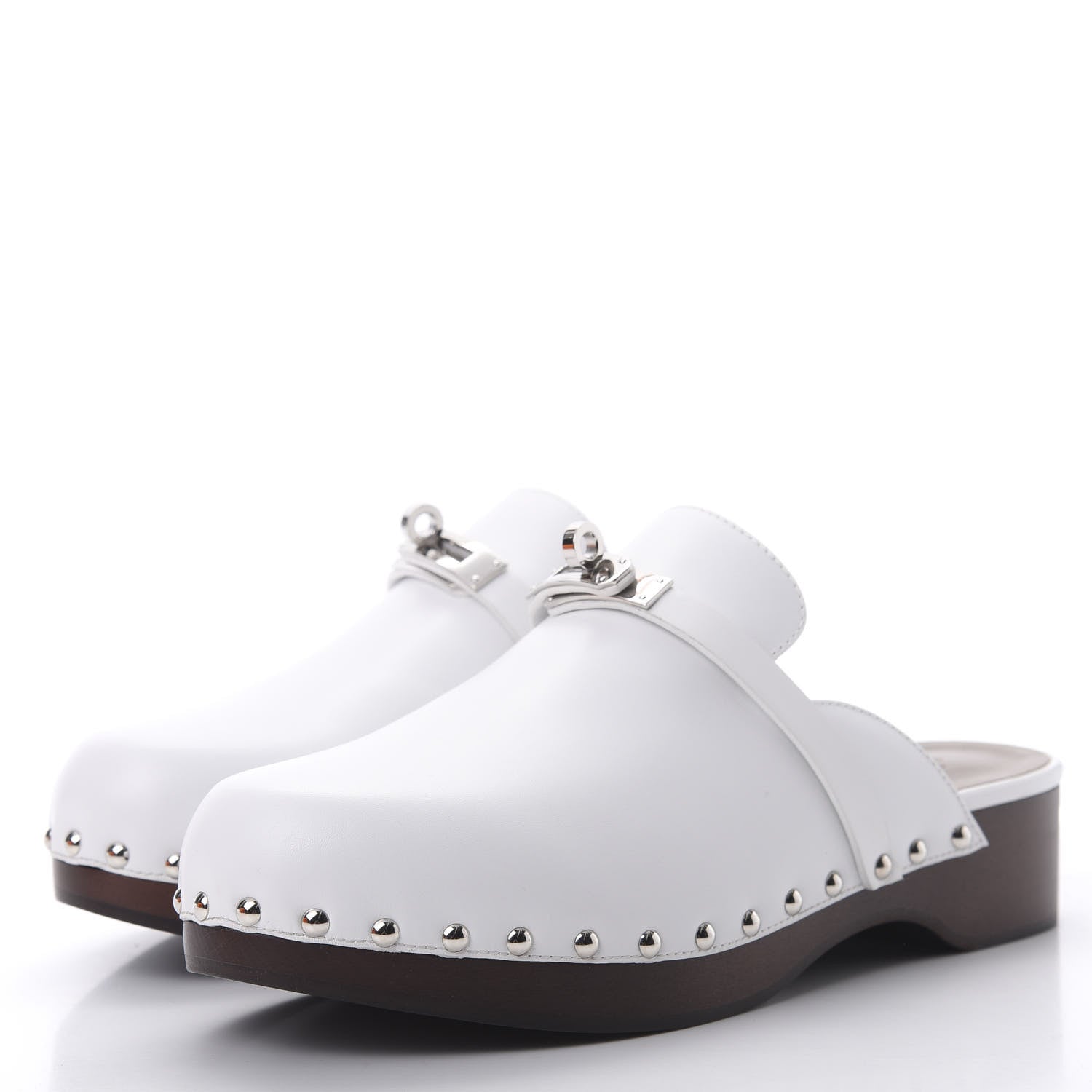 Hermes Calfskin Carlotta Mules 40 White 3 of 8