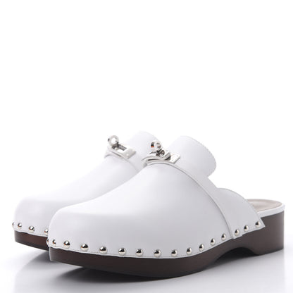 Hermes Calfskin Carlotta Mules 40 White 3 of 8
