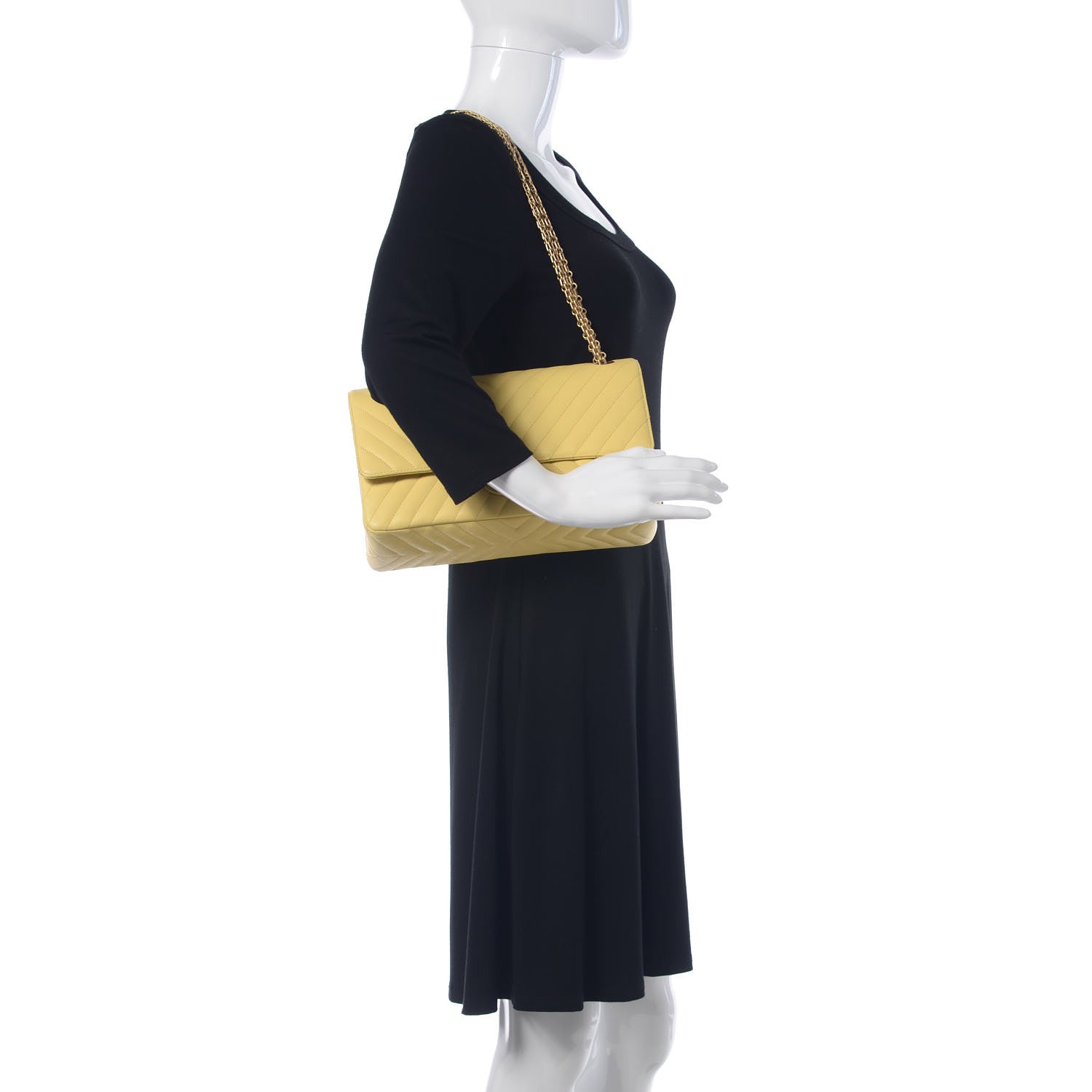 Chanel Sheepskin Chevron Quilted 2.55 Reissue 226 Flap Yellow 2 of 11
