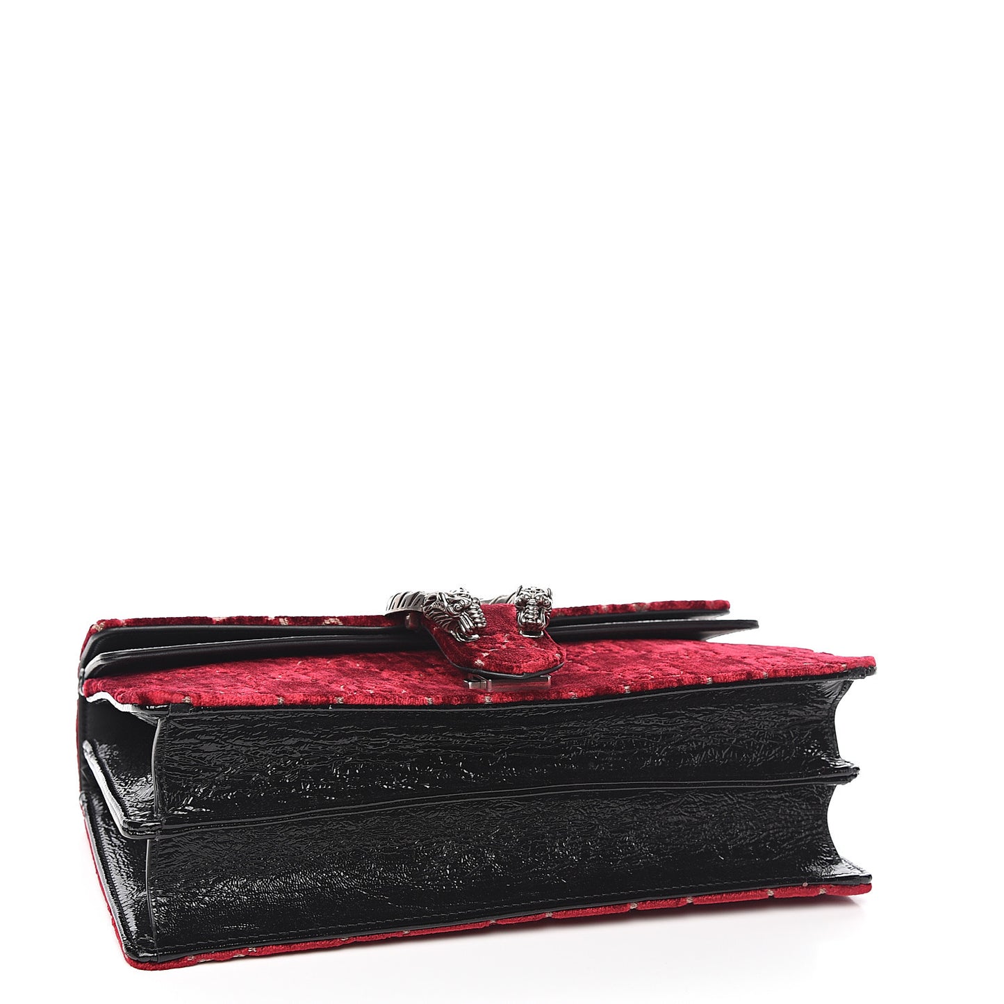 Velvet Skipper GG Monogram Small Dionysus Shoulder Bag Red Cipria Black