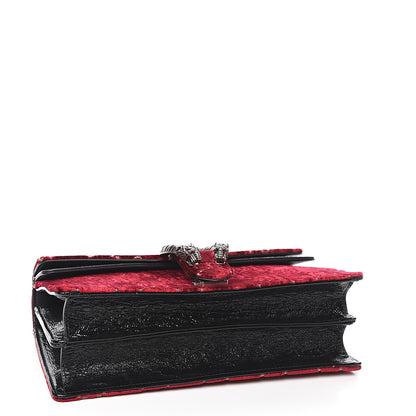 Gucci Velvet Skipper GG Monogram Small Dionysus Shoulder Bag Red Cipria Black 3 of 9