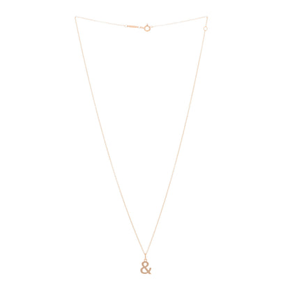 Tiffany 18K Rose Gold Ampersand Pendant Necklace 2 of 3