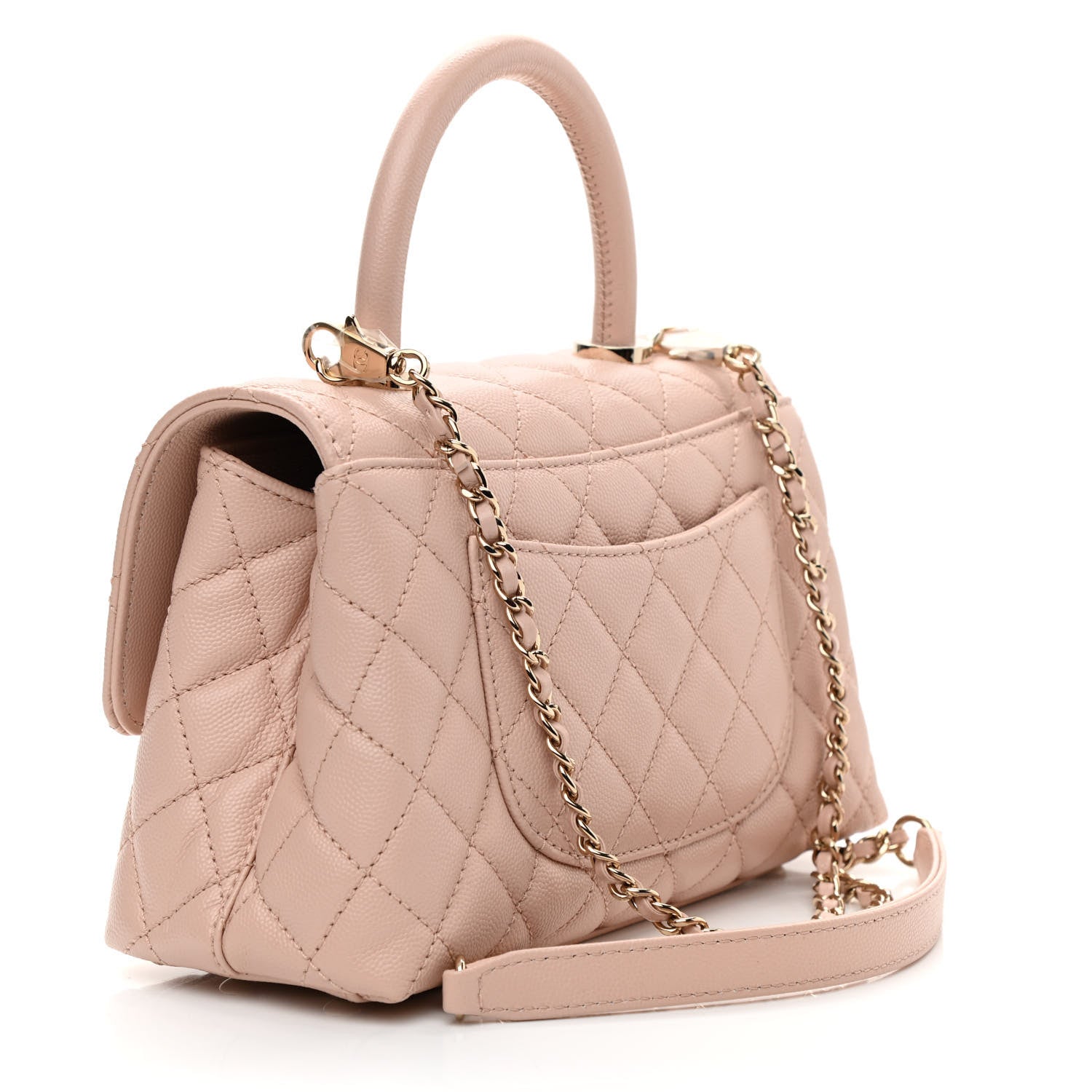 Chanel Caviar Quilted Mini Coco Handle Flap Rose Clair 3 of 10
