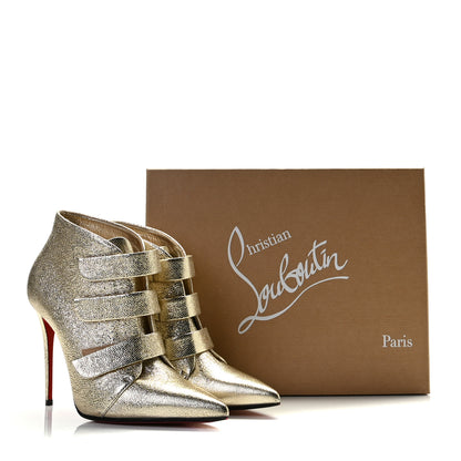 Christian Louboutin Calf Lame Tweed Triniboot 100 Booties 37 Platine 4 of 13