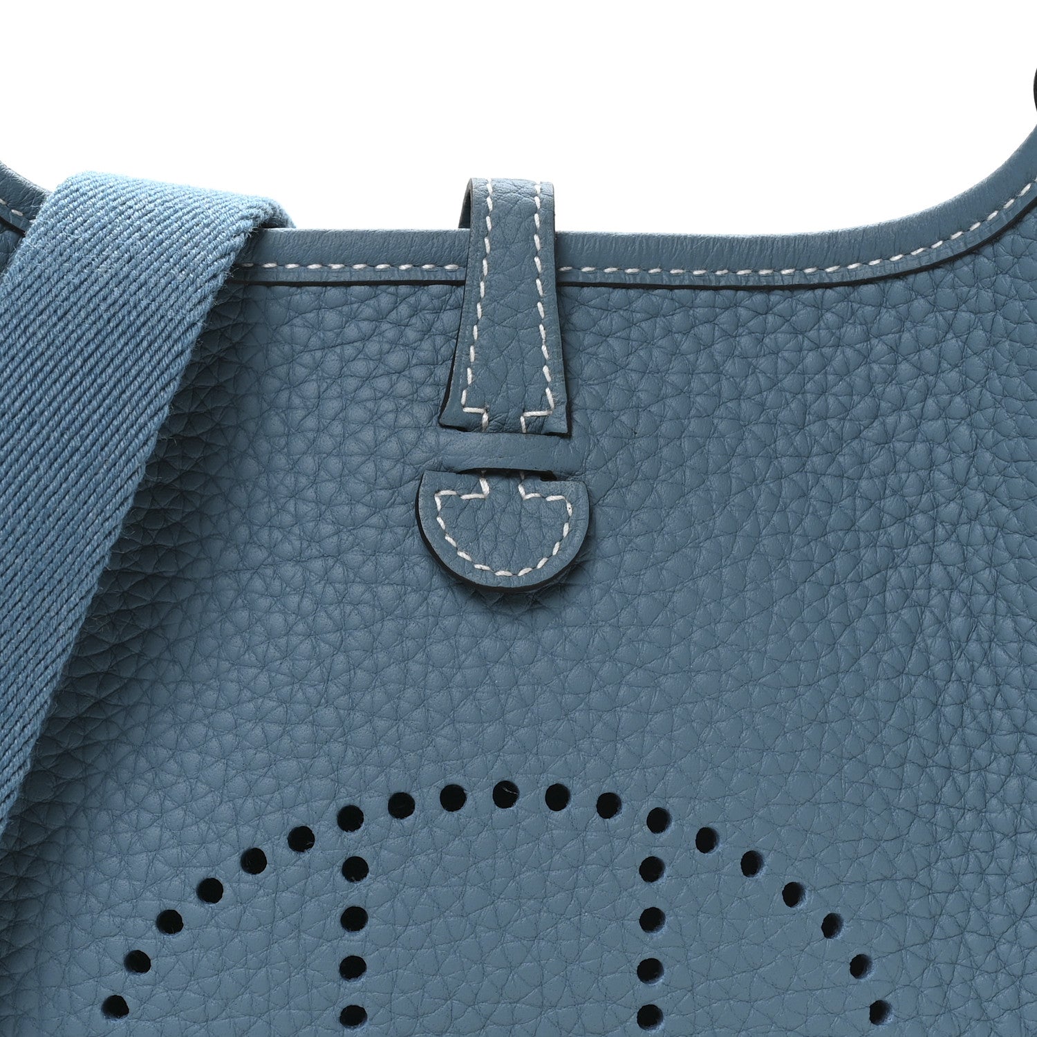 Hermes Taurillon Clemence Evelyne TPM New Blue Jean 8 of 11