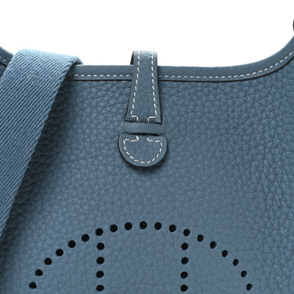 Hermes Taurillon Clemence Evelyne TPM New Blue Jean 8 of 11