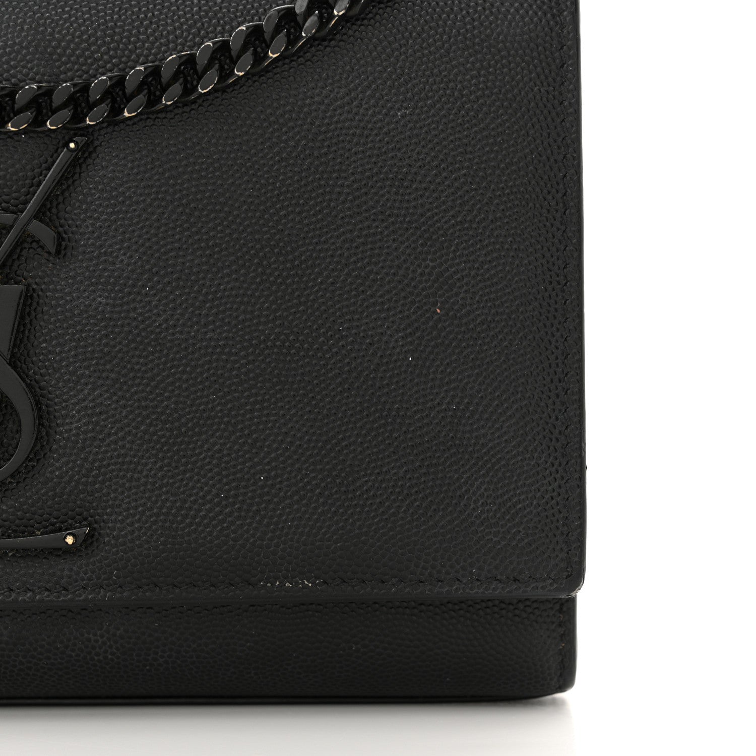 Saint Laurent Grain De Poudre Small Monogram Monochrome Kate Satchel Black 16 of 22