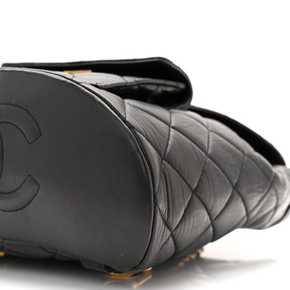 Chanel Lambskin Quilted Drawstring Backpack Black 9 of 9