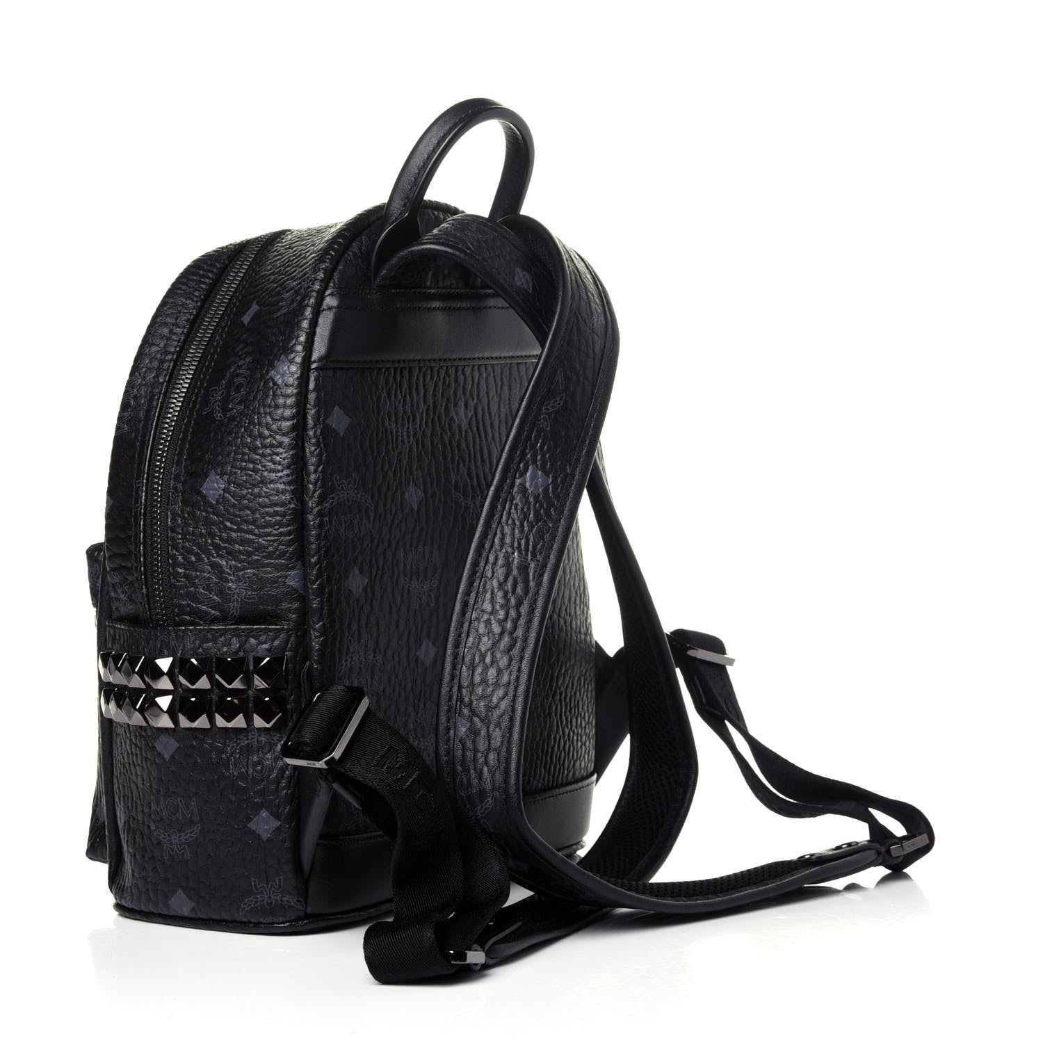 MCM Visetos Side Stud Mini Stark Backpack Black 2 of 12