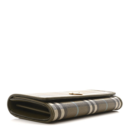 Burberry Halton Vintage Check Continental Wallet Olive Green 4 of 9