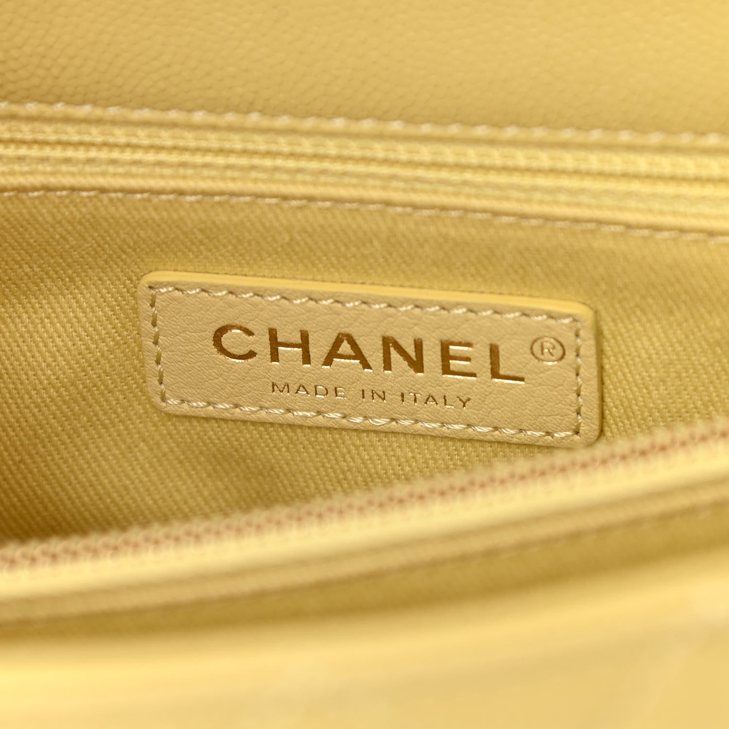 Chanel Caviar Quilted Small Coco Handle Flap Yellow 6 of 11