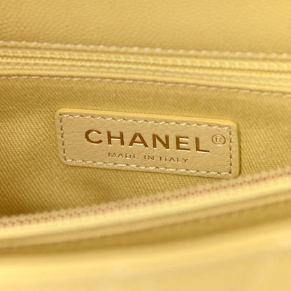 Chanel Caviar Quilted Small Coco Handle Flap Yellow 6 of 11