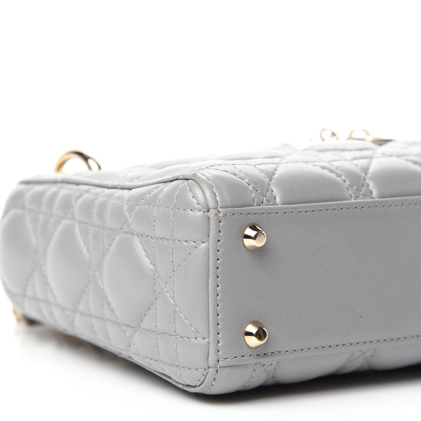 Lambskin Cannage Mini Lady Dior Grey