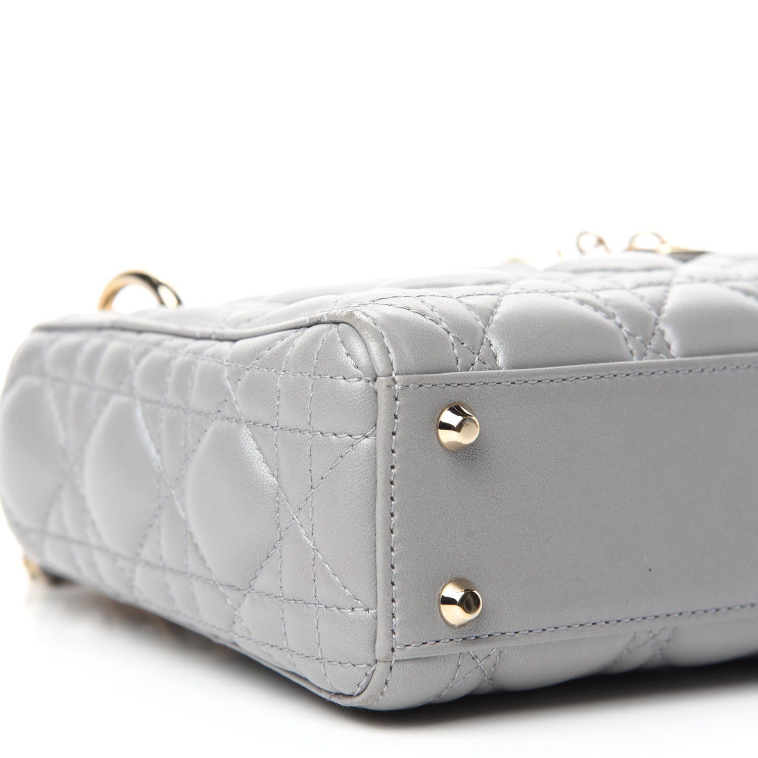 Christian Dior Lambskin Cannage Mini Lady Dior Grey 6 of 10
