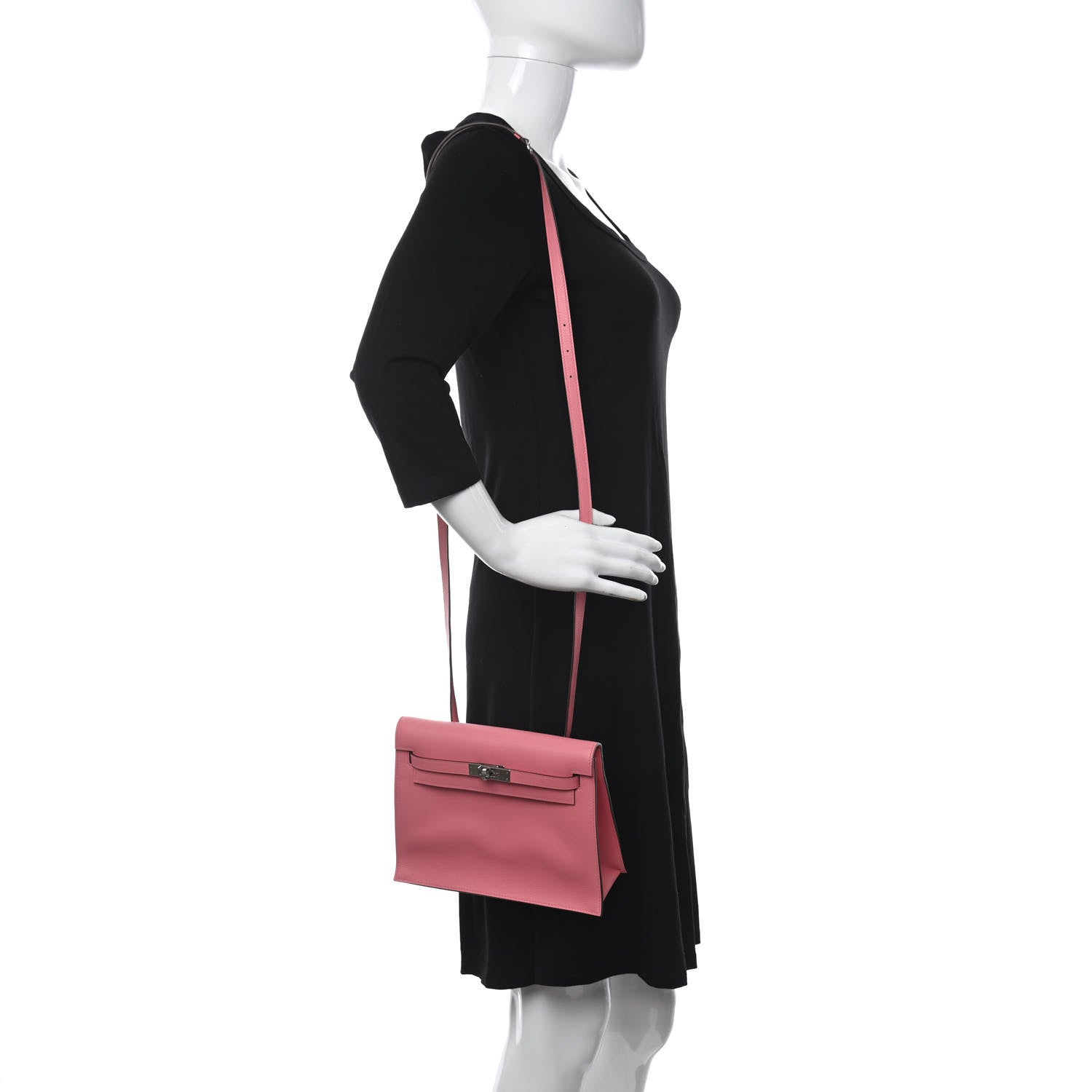 Hermes Evercolor Kelly Danse II Belt Bag Rose Azalee 2 of 12
