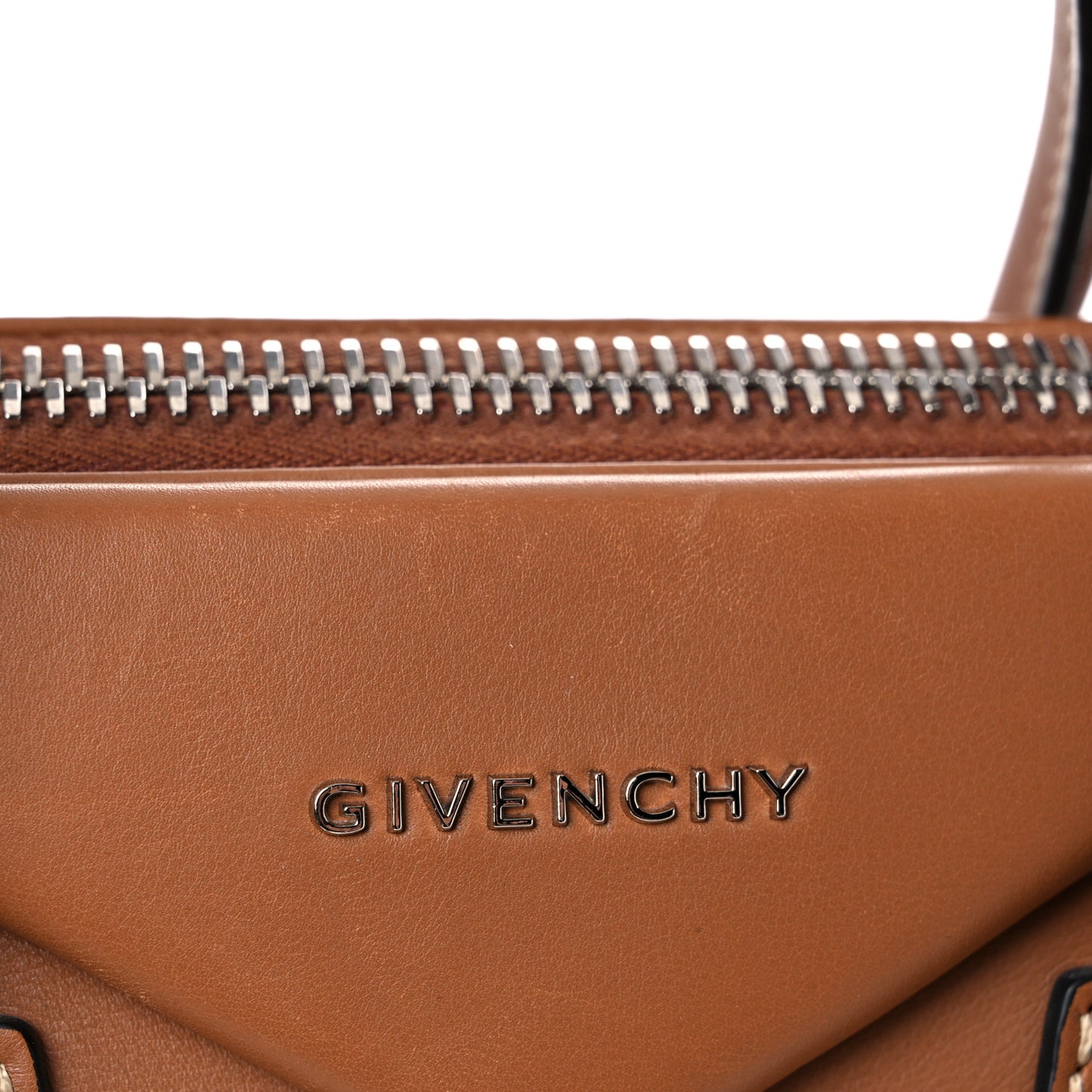 Calfskin Contrast Topstitch Medium Antigona Cognac