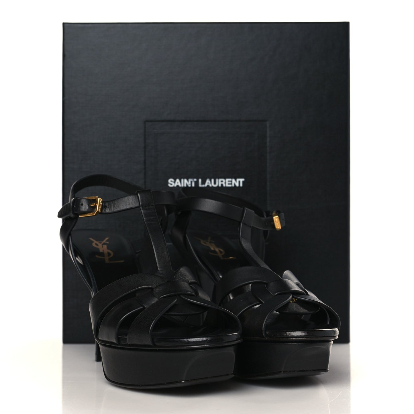 Calfskin Tribute 75 Platform Sandals 37 Black