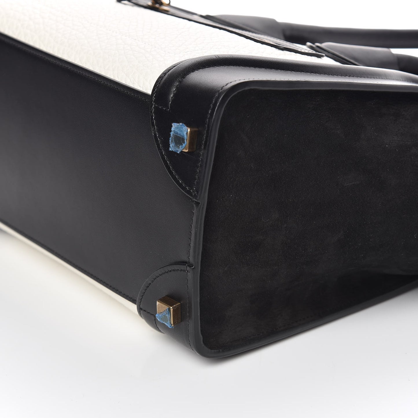 Bullhide Calfskin Micro Bi-Color Luggage Black White