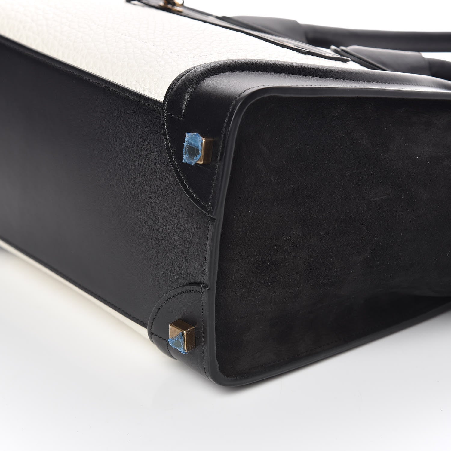 Celine Bullhide Calfskin Micro Bi-Color Luggage Black White 9 of 9