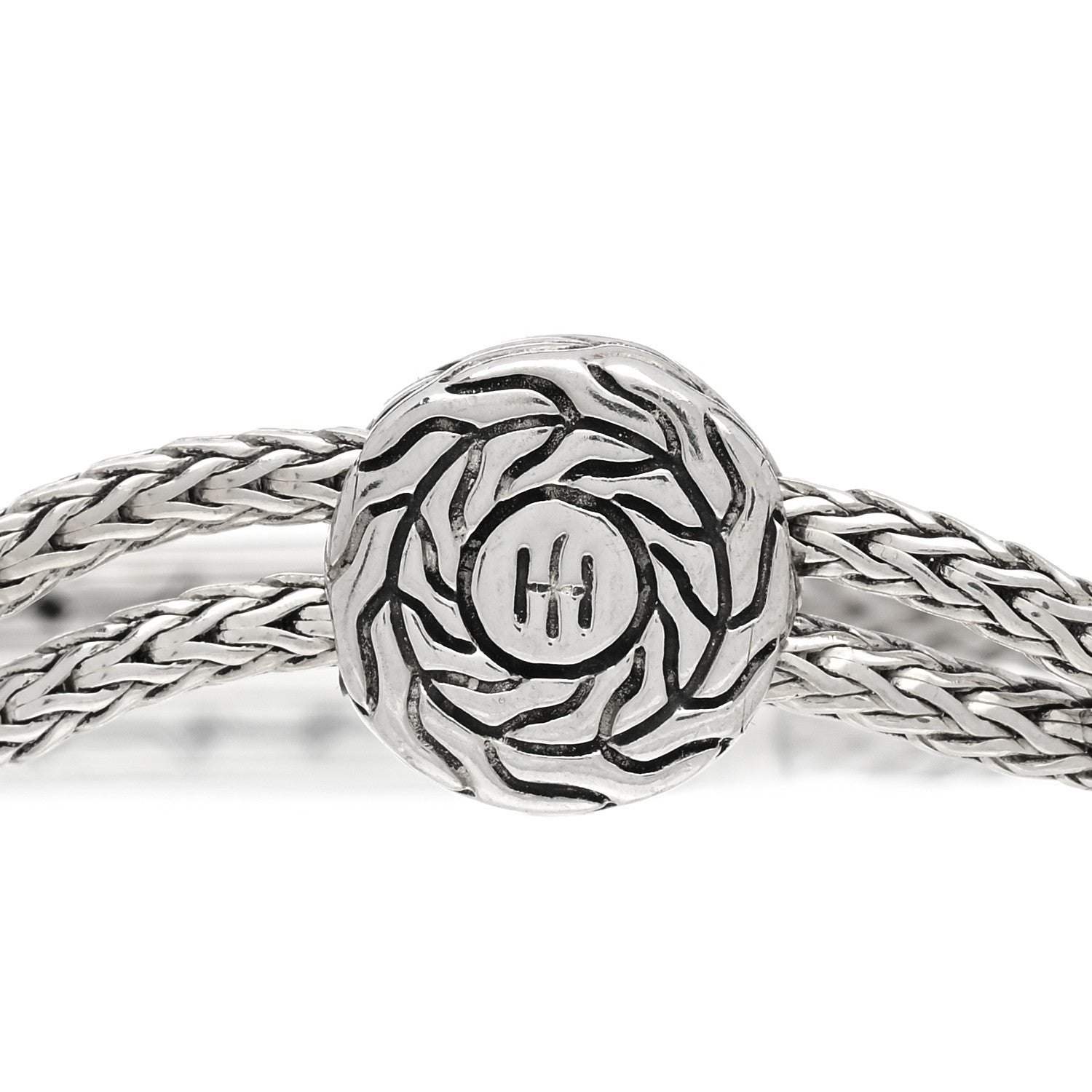 John Hardy Sterling Silver Black Sapphire Classic Chain Pull Through Station Bracelet Black 3 of 4