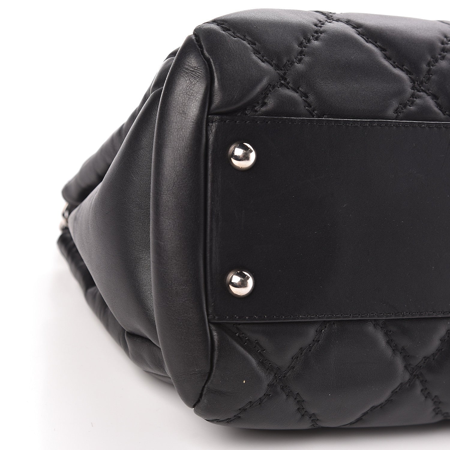 Chanel Calfskin Double Stitch Large Hamptons Flap Bag Black 10 of 13