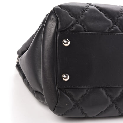 Chanel Calfskin Double Stitch Large Hamptons Flap Bag Black 10 of 13