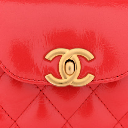 Chanel Shiny Aged Calfskin Quilted Nano Kelly Shopper Red 12 of 13