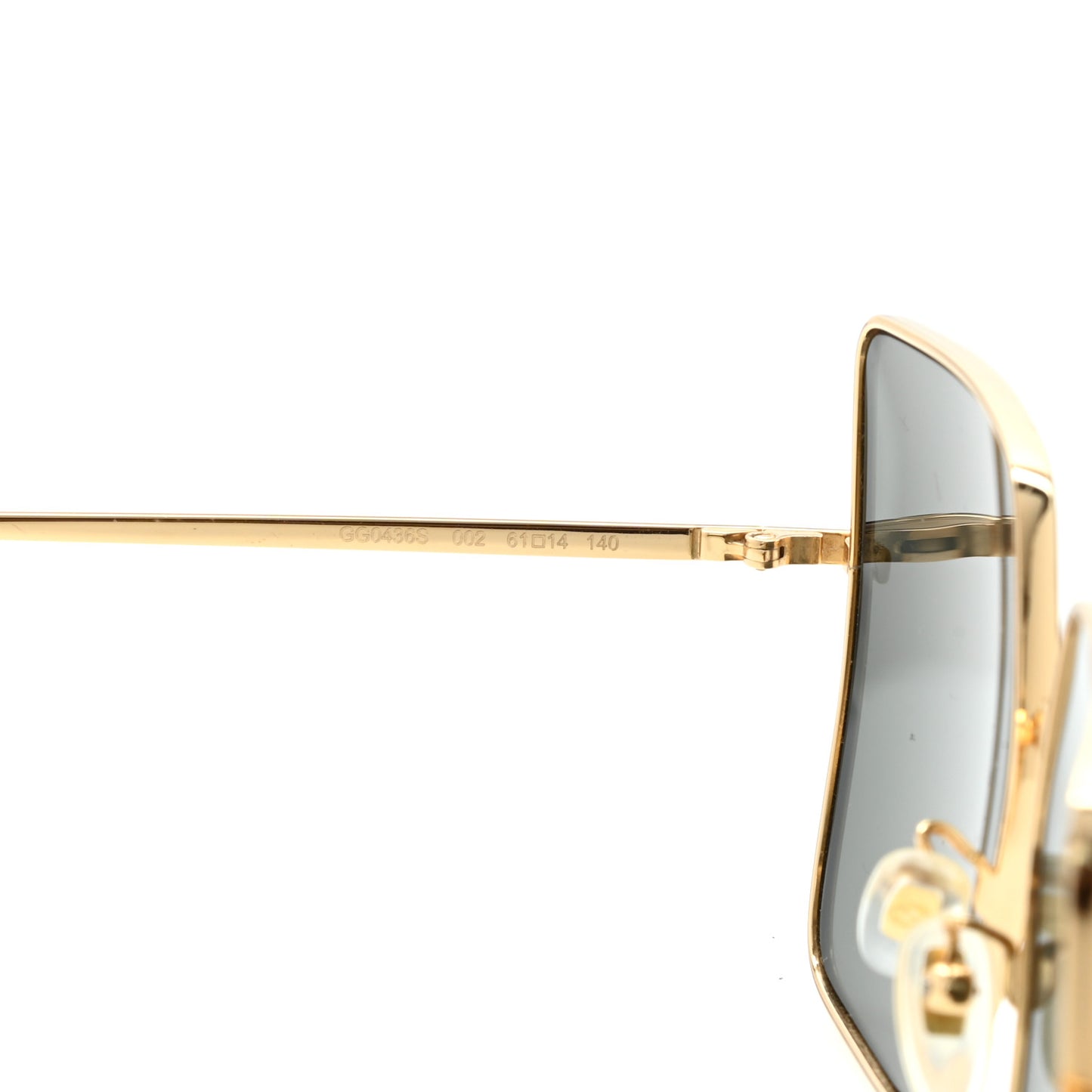 Square Frame GG0436S Sunglasses Black Gold