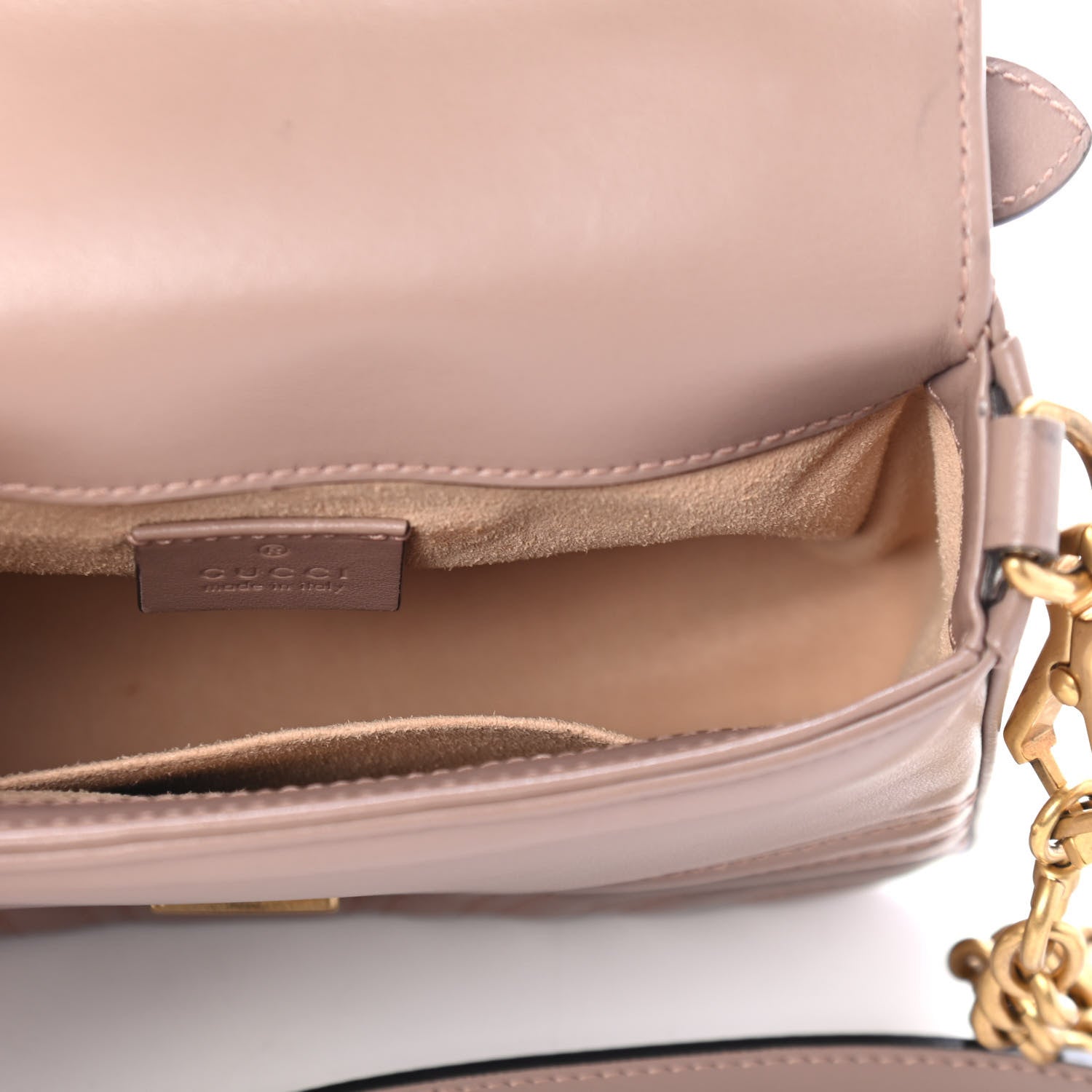 Gucci Calfskin Matelasse Mini GG Marmont Top Handle Shoulder Bag Porcelain Rose 4 of 4