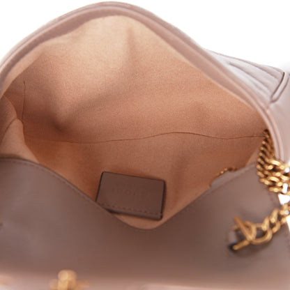 Gucci Calfskin Matelasse Super Mini GG Marmont Shoulder Bag Porcelain Rose 5 of 11