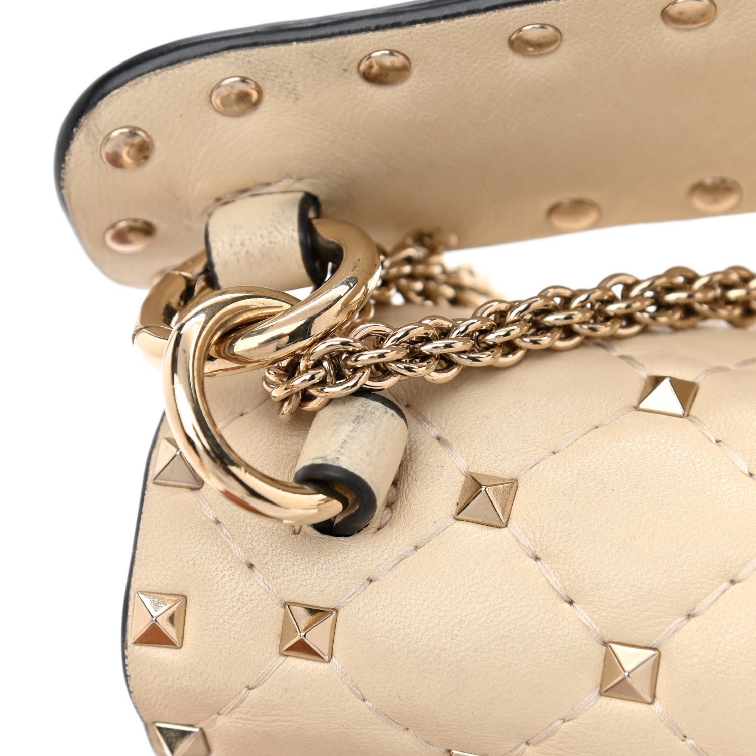 Valentino Garavani Nappa Medium Rockstud Spike Shoulder Bag Light Ivory 12 of 12